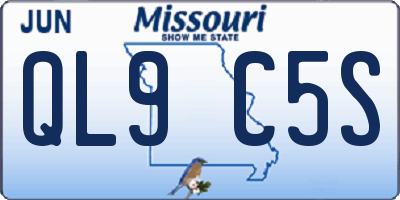 MO license plate QL9C5S