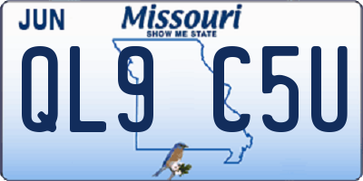 MO license plate QL9C5U