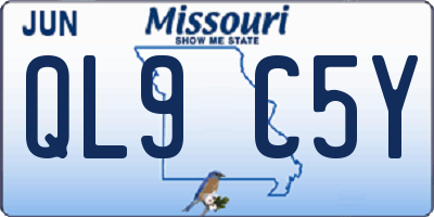 MO license plate QL9C5Y