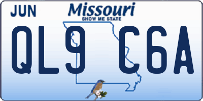 MO license plate QL9C6A