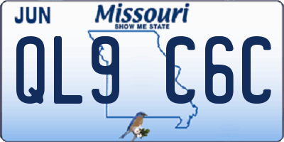 MO license plate QL9C6C