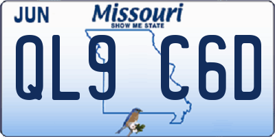MO license plate QL9C6D