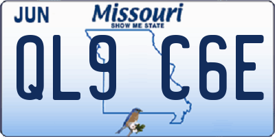 MO license plate QL9C6E