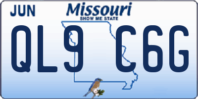 MO license plate QL9C6G