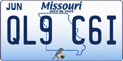 MO license plate QL9C6I