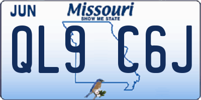 MO license plate QL9C6J