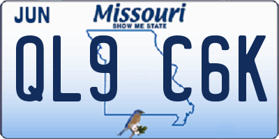 MO license plate QL9C6K