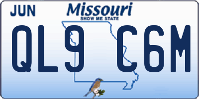 MO license plate QL9C6M