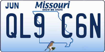 MO license plate QL9C6N