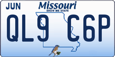 MO license plate QL9C6P