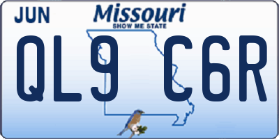 MO license plate QL9C6R