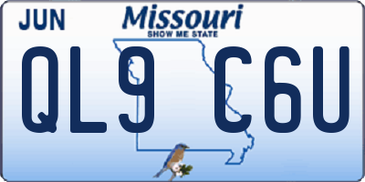 MO license plate QL9C6U