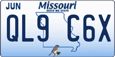 MO license plate QL9C6X