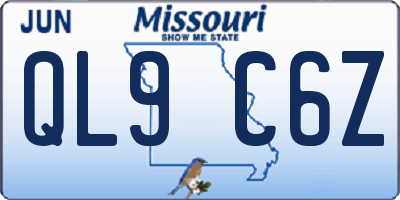 MO license plate QL9C6Z