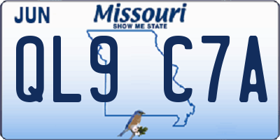 MO license plate QL9C7A