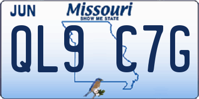 MO license plate QL9C7G