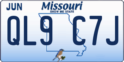 MO license plate QL9C7J