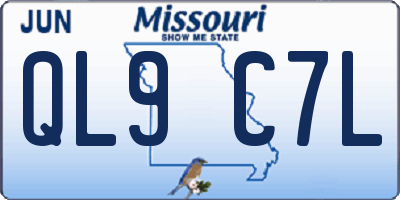 MO license plate QL9C7L