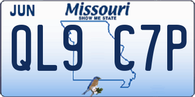 MO license plate QL9C7P