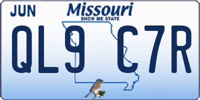 MO license plate QL9C7R