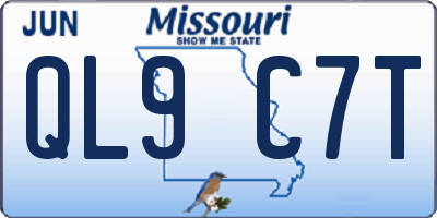 MO license plate QL9C7T