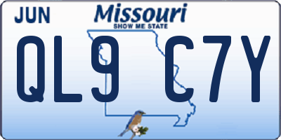 MO license plate QL9C7Y