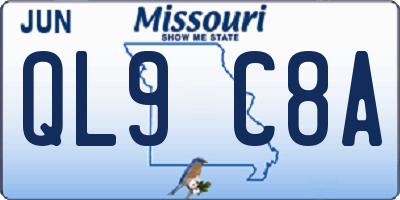 MO license plate QL9C8A