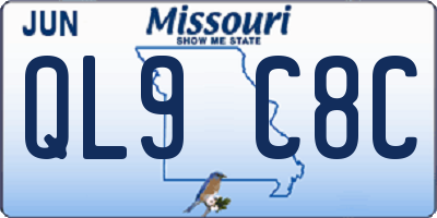 MO license plate QL9C8C