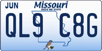 MO license plate QL9C8G