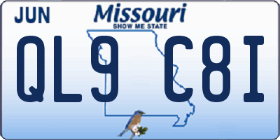 MO license plate QL9C8I