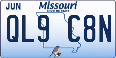 MO license plate QL9C8N