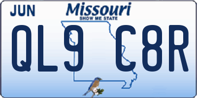 MO license plate QL9C8R