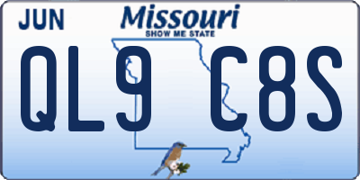 MO license plate QL9C8S