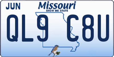 MO license plate QL9C8U