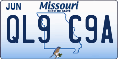 MO license plate QL9C9A