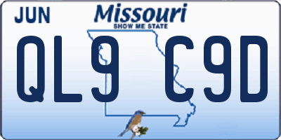 MO license plate QL9C9D