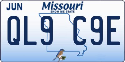 MO license plate QL9C9E
