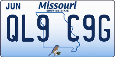 MO license plate QL9C9G