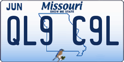 MO license plate QL9C9L