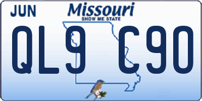 MO license plate QL9C9O