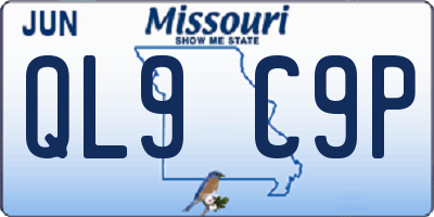 MO license plate QL9C9P