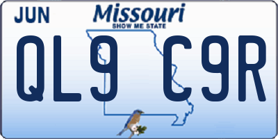 MO license plate QL9C9R