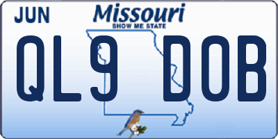 MO license plate QL9D0B