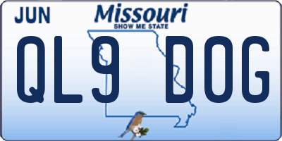 MO license plate QL9D0G