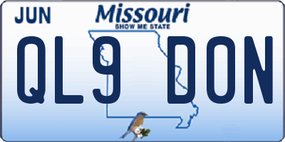 MO license plate QL9D0N