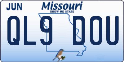 MO license plate QL9D0U