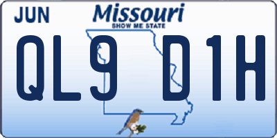 MO license plate QL9D1H