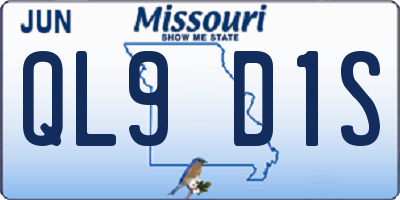 MO license plate QL9D1S