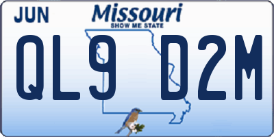 MO license plate QL9D2M