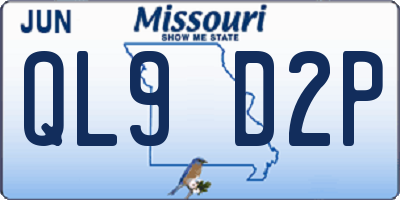 MO license plate QL9D2P